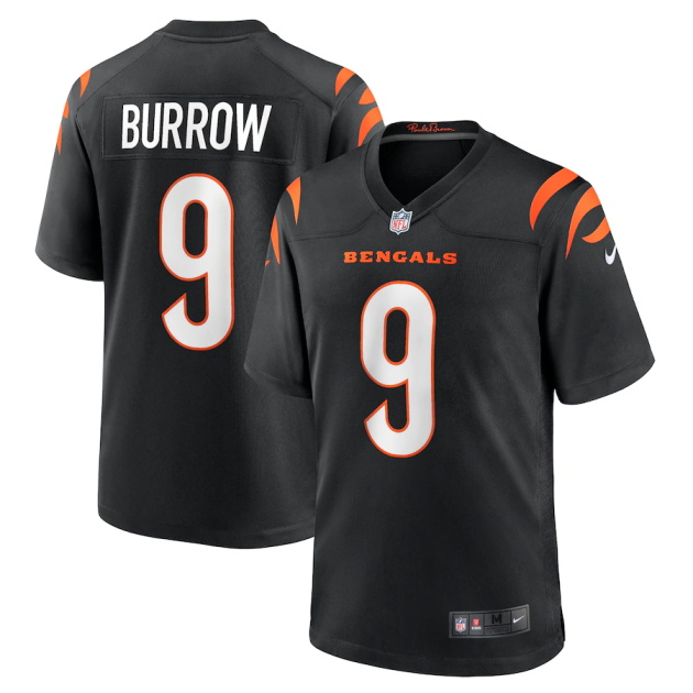 mens nike joe burrow black cincinnati bengals game jersey